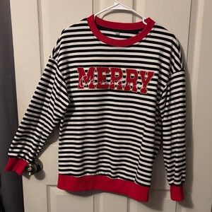 Striped Merry Christmas Sweater